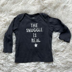 Carter’s ‘The Snuggle is Real’ Embroidered Long Sleeve Tshirt Top Shirt Size 6M